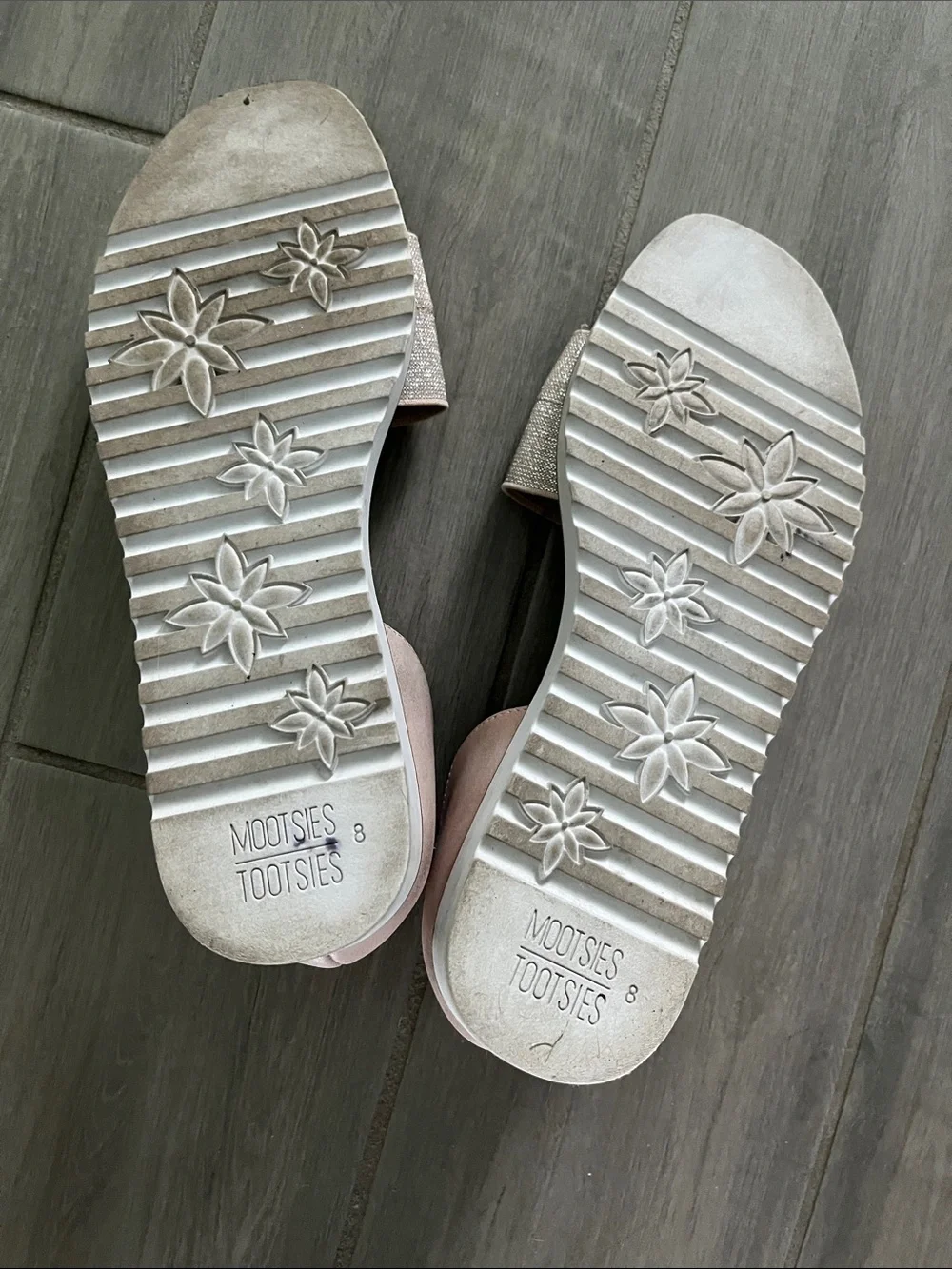 Mootsies Tootsies shimmering Light Pink Elastic Strap Open-Toe Sandals